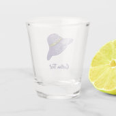 Handgezogener Strohhut Lilac Schnapsglas (Rückseite)