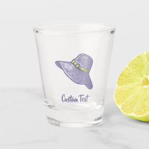 Handgezogener Strohhut Lilac Schnapsglas
