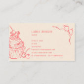 Handgezogener Süßkuchen Koch Konditorei Visitenkarte (Rückseite)