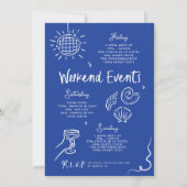 Handgezogener Toast an der Küste Einladung (Rückseite)