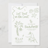 Handgezogener Toast an der Küste Einladung (Vorderseite)