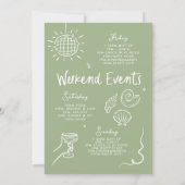 Handgezogener Toast an der Küste Einladung (Rückseite)