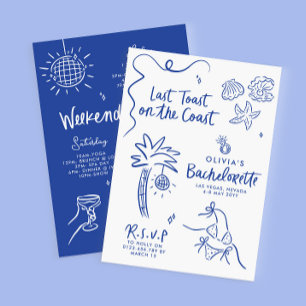 Handgezogener Toast an der Küste Einladung