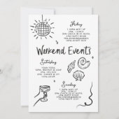 Handgezogener Toast an der Küste Einladung (Rückseite)