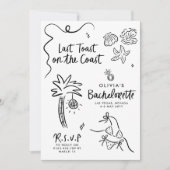 Handgezogener Toast an der Küste Einladung (Vorderseite)