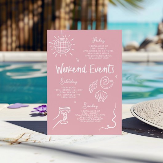 Handgezogener Toast an der Küste invi Einladung