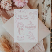 Handgezogener Toast an der Küste invi Einladung