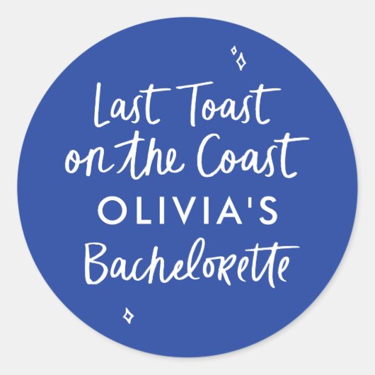 Handgezogener Toast an der Küste Runder Aufkleber (Vorderseite)