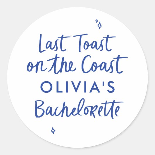 Handgezogener Toast an der Küste Runder Aufkleber (Vorderseite)