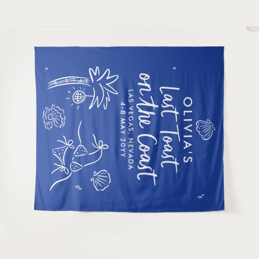 Handgezogener Toast an der Küste Wandteppich (Vorderseite (Horizontal))