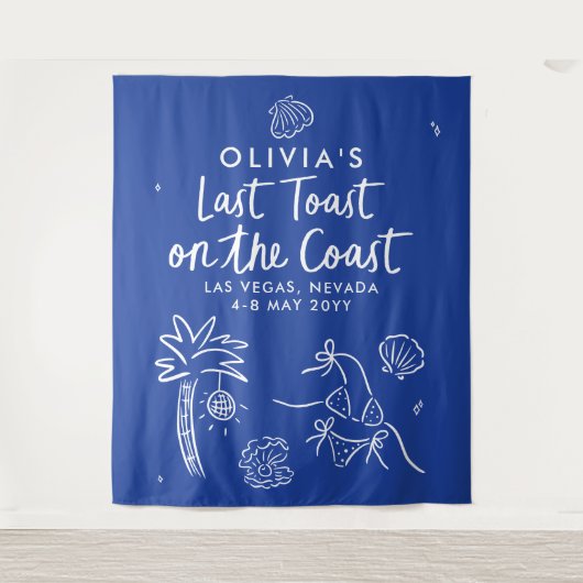 Handgezogener Toast an der Küste Wandteppich (Vorderseite)