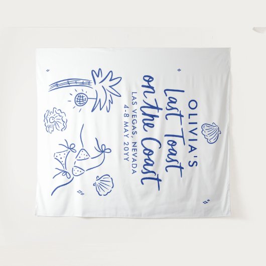 Handgezogener Toast an der Küste Wandteppich (Vorderseite (Horizontal))