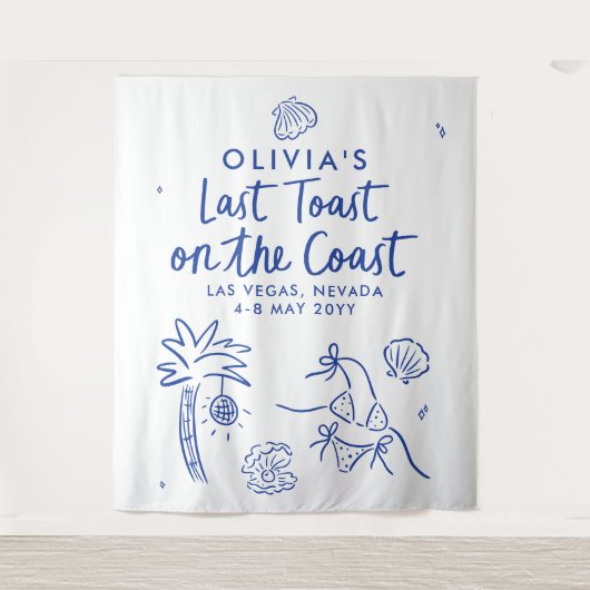 Handgezogener Toast an der Küste Wandteppich (Vorderseite)