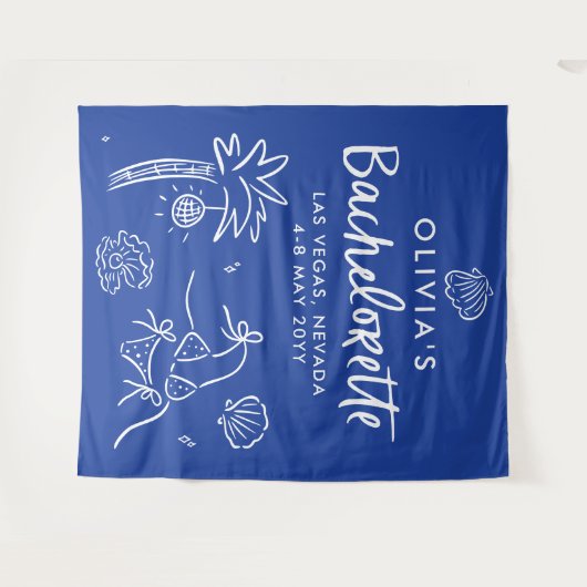 Handgezogener Toast an der Küste Wandteppich (Vorderseite (Horizontal))