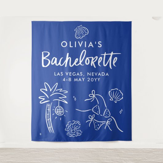 Handgezogener Toast an der Küste Wandteppich (Vorderseite)