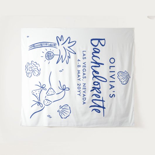 Handgezogener Toast an der Küste Wandteppich (Vorderseite (Horizontal))