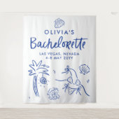 Handgezogener Toast an der Küste Wandteppich (Vorderseite)