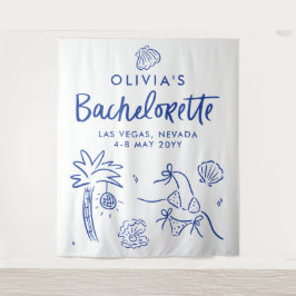 Handgezogener Toast an der Küste Wandteppich