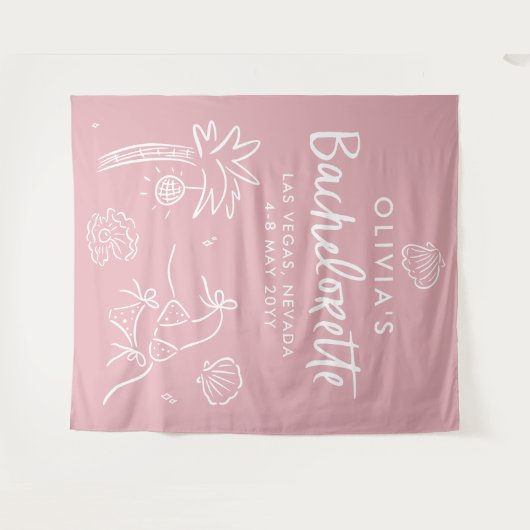 Handgezogener Toast an der Küste Wandteppich (Vorderseite (Horizontal))