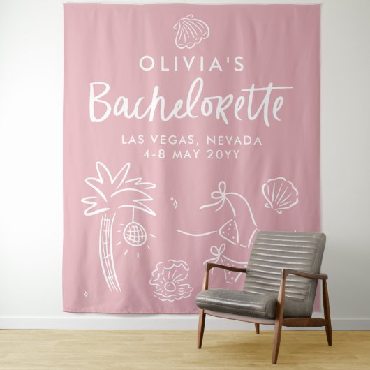 Handgezogener Toast an der Küste Wandteppich (Beispiel)