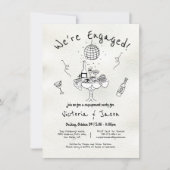 Handgezogener Verlobter Einladung (Vorderseite)