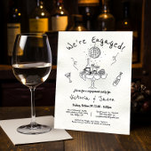 Handgezogener Verlobter Einladung