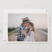 Handgezogener Wagen mit Creme und schwarzem Knebel Save The Date (Rückseite)