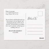 Handgezogener Wald Danke Postkarte (Rückseite)