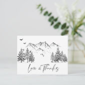 Handgezogener Wald Danke Postkarte (Stehend Vorderseite)