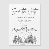 Handgezogener Wald Save the Date Magnetkarte (Vorderseite)