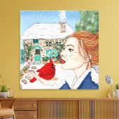 Handgezogener Wintertag Leinwanddruck (Insitu (Wohnzimmer))