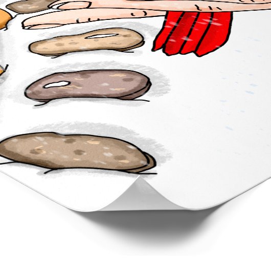 Handgezogener Wintertag Poster (Ecke)