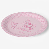 Handgezogenes Albern-Gänse Kinderdusche Pappteller (Schrägansicht)