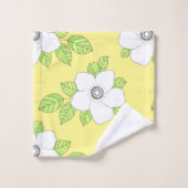 Handgezogenes Anemone Blume Muster Badetuch Set (Waschlappen)