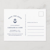 Handgezogenes AnkerFoto Save the Date Ankündigungspostkarte (Rückseite)