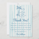 Handgezogenes Baby auf der Bretter Sommerdusche Dankeskarte (Vorderseite)