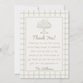 Handgezogenes Baby in der Ofenbrotdusche Dankeskarte (Vorderseite)