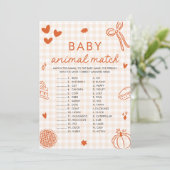 Handgezogenes Baby Match Baby Shower Game Einladung (Stehend Vorderseite)