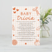 Handgezogenes Baby Shower Baby Trivia Spiel Einladung (Stehend Vorderseite)
