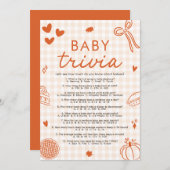 Handgezogenes Baby Shower Baby Trivia Spiel Einladung (Vorne/Hinten)