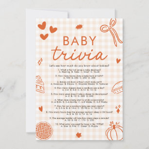 Handgezogenes Baby Shower Baby Trivia Spiel Einladung