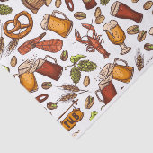 Handgezogenes Bier- und Snackmuster Seidenpapier (Ausschnitt)