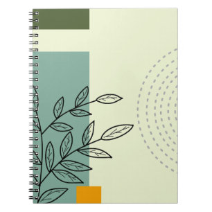 handgezogenes Blatt-Element Spiral-Foto-Notebook Notizblock