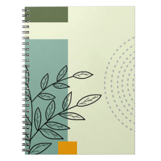 handgezogenes Blatt-Element Spiral-Foto-Notebook Notizblock
