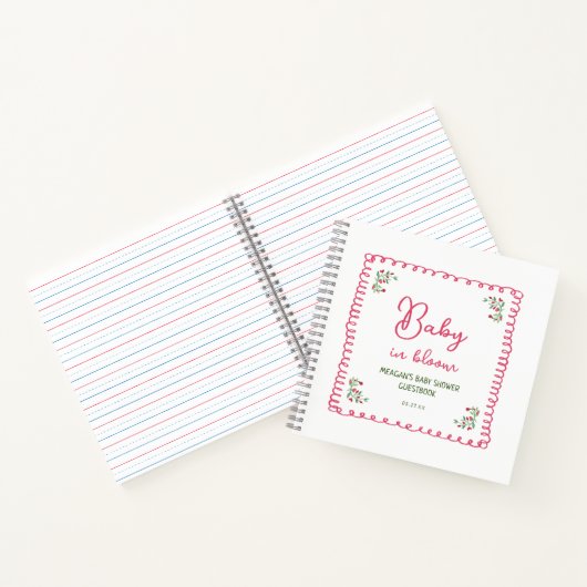 Handgezogenes Blütenbaby in der Blütendusche Notizblock (Innenseite)