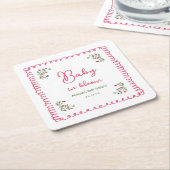 Handgezogenes Blütenbaby in der Blütendusche Rechteckiger Pappuntersetzer (angewinkelt)