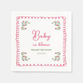 Handgezogenes Blütenbaby in der Blütendusche Serviette (Vorderseite)