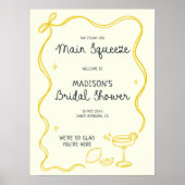 Handgezogenes Brautparty Hauptpresse Willkommen Poster (Vorne)