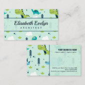 Handgezogenes Dinosaurier-Muster Visitenkarte (Vorne/Hinten)
