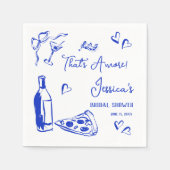 Handgezogenes Doodle-Brautparty Das ist mehr Pizza Serviette (Vorderseite)